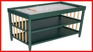 Dream On Me Clover Changing Table with Rounded Spindles in Olive