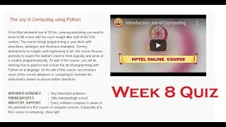 NPTEL The Joy of Computing using Python Week 8 Assignment Quiz