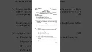 previous year question papers of M pahrmacy / Modern Pharmaceutical Analytical Techniques
