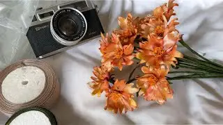 DIY Cosmos flower making/How to make satin ribbon flowers easily