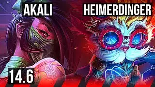AKALI vs HEIMERDINGER (TOP) | 9/0/5, 800+ games, Legendary | EUW Master | 14.6