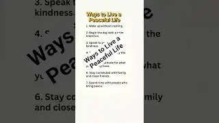 Ways to Live a Peaceful Life