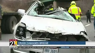 Crash under Mahoning Ave. bridge shuts down portion of I-680, 7-11 for two days