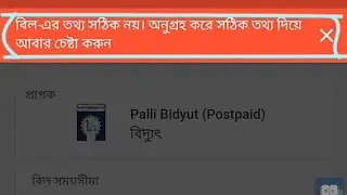বিলের তথ্য সঠিক নয়।অনুগ্রহ করে সঠিক তথ্য দিয়ে আবার চেষ্টা করুন| Fix Bkash.Pali.Bidyut(postpaid)