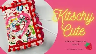 Kitschy Cute Valentine Junk Journal, Vintage Journal, Scrapbooking, Memorykeeping, Retro Journal