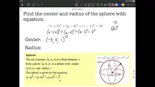 Find center and radius of a sphere