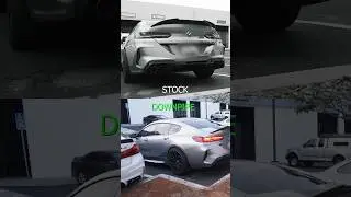 Stock vs Downpipe upgrade for a BMW M8 Compitition #bmw #bmwm #m8 #carmodification