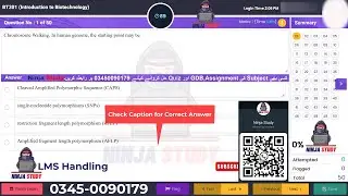 BT301 | Final Term | Introduction to Biotechnology | Latest Papers | Ninja Study