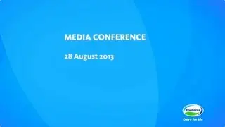 Whey Protein Recall: 28 August 2013 media conference