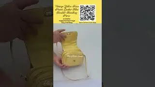 Vintage Pal Yellow Faux Patent Leather Mini Shoulder Handbag Purse
