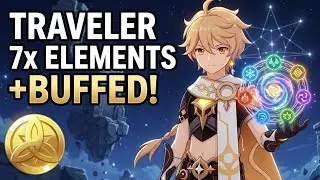 Traveler 7 Elemental damage showcase Eather new putfit buff As Heaven and earth are made anew