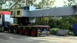 Universal Transport - Steel structure transport with new self-steering trailer by Faymonville