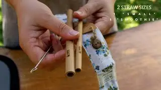 2 luxury bamboo straw Travel Kit - 