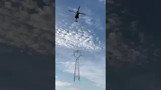 China used helicopters to transport high-voltage power towers to repair power in flooded areas.