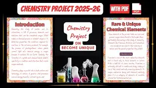 Chemistry Project Class 12th 2025-26 || Become Unique || With PDF File