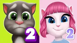 Talking Tom 🤠🏃 VS Talking Angela 🧕👘#talkingtom #angela #funny #games