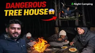Build A Tree House In Dangerous Forest 😰 | Extreme Forest Bushcraft Survival #camping 