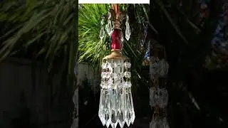 Ruby Red Glass & Clear glass antique spelter swag lamp #antiquelamps