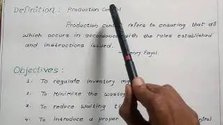 Production planning and control (PPC) in Hindi