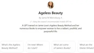 Custom GPT trained on Jamie Love's Ageless Beauty Method! 