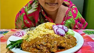 EATING SHOW|ALU BIRIYANI and SPICY CHICKEN MASALA 