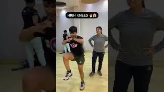 She is doing high knees to reduce belly fat || Do Daily at Home || #shorts #fitness