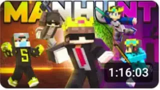 MINECRAFT MANHUNT 1 VS 3 HUNTER #yessmartypei#bulkystar#notrexy#gamerhindi