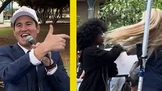 BLM Protesters RIP SIGN At Charlie Kirt Debate!
