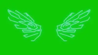 MECHANICAL NEON WINGS GREEN SCREEN HD