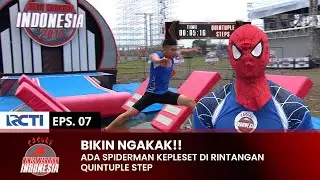SPIDERMAN KEPLESET!! Ada Spiderman Gak Bisa Lompat | SASUKE NINJA WARRIOR INDONESIA | PART 2