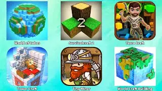Minecraft,World of Cubes,Survivalcraft 2,Terra Craft,World Craft Building,Tower Craft,Tiny Miner