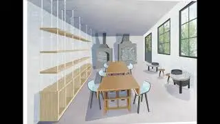 Perspective collage rendering in Photoshop with textures