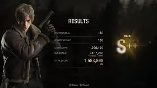 Resident Evil 4 Remake Leon Village S++ Rank 150 Chain