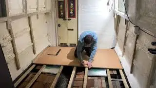 33. First floor board laid on my Narrowboat