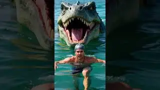 POV: Swimming in the Ocean&hellip; Suddenly a T-Rex 🦖🌊 #TrexAttack #OceanFear  #DinosaurChase