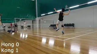 Melbourne Badminton Practice Match The fight between two smasher