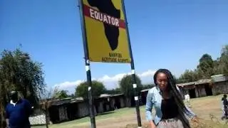 Karissa at the Equator in Kenya