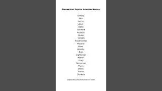 Names from Popular Animated Movies 🍿 #names #nameinspiration