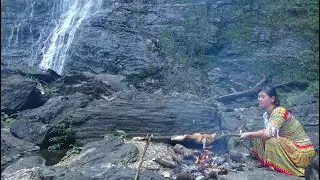 Primitive Cuisine - Beautiful Waterfall Scenery With Attractive Roast Duck Dish