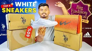 BEST 05 WHITE SNEAKERS IN BUDGET FOR MEN | CAMPUS, ASICS, USPA, SNEAKERS HAUL | RAFIQUE SAYYED