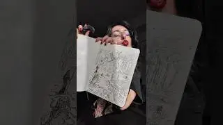 Drawing directly with ink on paper ⚰️😭 #artshorts