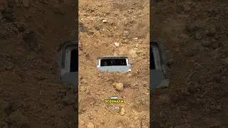 Unsuccessful burial of the car.