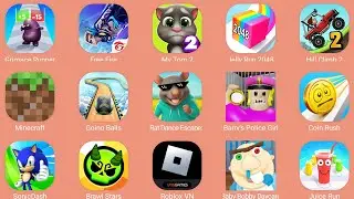 Roblox,Barry's Police Girl,Baby Bobby Daycare,Rat Dance Escape,Brawl Stars,Free Fire,Sonic Dash