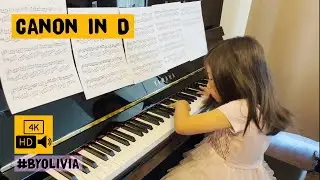 Canon In D (Pachelbel's Canon) Acoustic Piano Solo, 6 Sheets, 6 Minutes, 6 Y.O. #ByOlivia