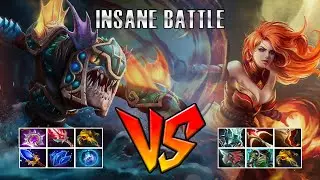Insane battle Lina Full items vs Slark Full items - Godadico Dota