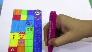LEARN TO DRAW NUMBERBLOCKS 1 TO 10 FOR KIDS - NUMBERBLOCKS -COLORING PAGE FOR KIDS