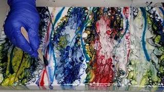 Using Resin To Add Interest To An Acrylic Pour & How to Clean Silicone Off Your Painting