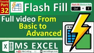 MS-EXCEL-32-Excel Flash Fill | The Time-Saving Feature You Need to Know | Basic to Advanced | Hindi