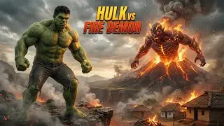 Hulk vs Fire Demon! The Hero Who Saves the Village #hulkbadmash #hulksavethevillage #hulk #viralhulk