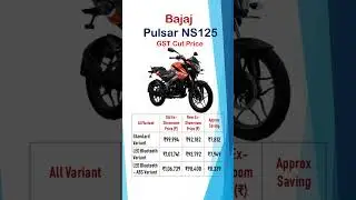 🔥 Bajaj Pulsar NS125 2025 Price Drop | GST 18% vs 28% | all Variants Price | Big Savings Explained!